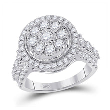 Load image into Gallery viewer, Floral Brilliance Diamond Cluster Ring - Top View