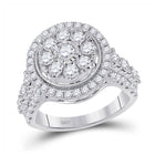 Floral Brilliance Diamond Cluster Ring - Top View