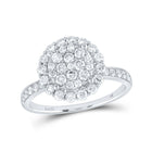 Dazzling Diamond Elegance: 14kt White Gold Womens Round Diamond Halo Cluster Ring 1 Cttw - Top View
