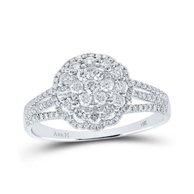 Dazzling Diamond Blossom Ring - Top View