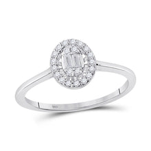 Load image into Gallery viewer, Captivating Brilliance: 14kt White Gold Women&#39;s Diamond Cluster Ring - Top View