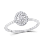 Captivating Brilliance: 14kt White Gold Women's Diamond Cluster Ring - Top View