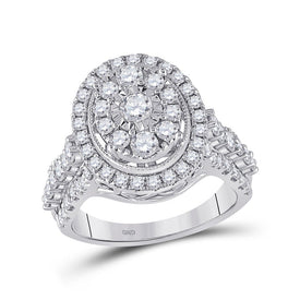 Radiant Brilliance Diamond Cluster Ring - Top View