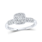 Radiant Brilliance: 14kt White Gold Womens Round Diamond Square Cluster Ring 1/2 Cttw - Top View