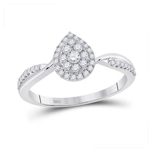 Load image into Gallery viewer, Radiant Diamond Teardrop Cluster Ring - Top View