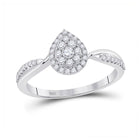 Radiant Diamond Teardrop Cluster Ring - Top View