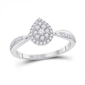 Radiant Diamond Teardrop Cluster Ring - Top View