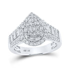 14kt White Gold Teardrop Diamond Cluster Ring - A Mesmerizing Masterpiece - Top View
