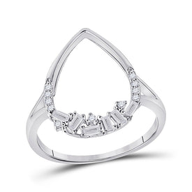 Radiant Teardrop Diamond Cluster Ring - Top View