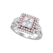 Load image into Gallery viewer, Pink Diamond Square Cluster Ring in 14kt White Gold - A Mesmerizing Masterpiece - Top View