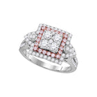 Pink Diamond Square Cluster Ring in 14kt White Gold - A Mesmerizing Masterpiece - Top View