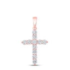 Radiant Rose Gold Diamond Cross Pendant - A Symbol of Love and Devotion - Alternate view 1 from Splendid Jewellery