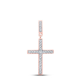 Radiant Rose Gold Diamond Cross Pendant: A Timeless Symbol of Faith and Love - Alternate view 1 from Splendid Jewellery