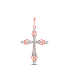 Radiant Rose Gold Diamond Cross Pendant - Alternate view 1 from Splendid Jewellery