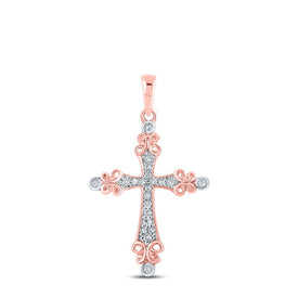 Radiant Rose Gold Diamond Cross Pendant - Alternate view 1 from Splendid Jewellery