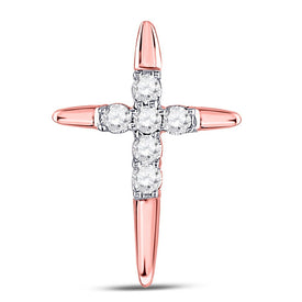 Radiant Rose Gold Diamond Cross Pendant - Alternate view 1 from Splendid Jewellery