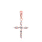 Radiant Rose Gold Diamond Cross Pendant: A Symbol of Elegance and Faith - Alternate view 1 from Splendid Jewellery
