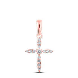 Radiant Rose Gold Diamond Cross Pendant: A Symbol of Elegance and Faith - Alternate view 1 from Splendid Jewellery