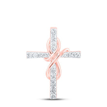 Load image into Gallery viewer, Rose Gold Diamond Cross of Faith Pendant - Alternate view 1 from Splendid Jewellery