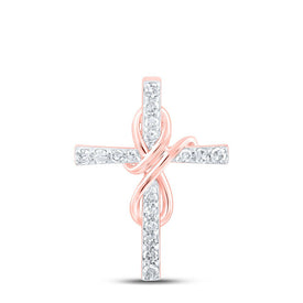 Rose Gold Diamond Cross of Faith Pendant - Alternate view 1 from Splendid Jewellery