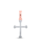 Radiant Rose Gold Diamond Cross Pendant: A Symbol of Elegance and Faith - Alternate view 1 from Splendid Jewellery