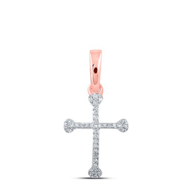 Radiant Rose Gold Diamond Cross Pendant: A Symbol of Elegance and Faith - Alternate view 1 from Splendid Jewellery