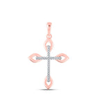 Radiant Rose Gold Diamond Cross Pendant - A Timeless Symbol of Love and Faith - Alternate view 1 from Splendid Jewellery