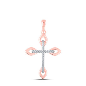 Radiant Rose Gold Diamond Cross Pendant - A Timeless Symbol of Love and Faith - Alternate view 1 from Splendid Jewellery