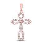 Radiant Rose Gold Diamond Cross Pendant - A Symbol of Faith and Elegance - Alternate view 1 from Splendid Jewellery