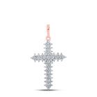 Radiant Rose Gold Diamond Cross Pendant - A Symbol of Elegance and Faith - Alternate view 1 from Splendid Jewellery