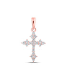 Radiant Rose Gold Diamond Cross Pendant: A Timeless Symbol of Elegance and Faith - Alternate view 1 from Splendid Jewellery