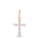 Radiant Rose Gold Diamond Cross Pendant: A Dazzling Symbol of Faith and Style - Alternate view 1 from Splendid Jewellery