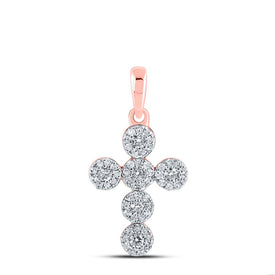 Radiant Rose Gold Diamond Cross Pendant: A Captivating Symbol of Elegance and Faith - Alternate view 1 from Splendid Jewellery
