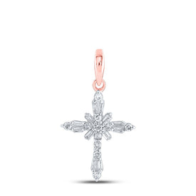 Radiant Rose Gold Diamond Cross Pendant: A Symbol of Elegance and Faith - Alternate view 1 from Splendid Jewellery