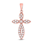 Radiant Rose Gold Diamond Cross Pendant: A Symbol of Elegance and Devotion - Alternate view 1 from Splendid Jewellery
