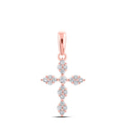 Radiant Rose Gold Diamond Cross Pendant: A Symbol of Elegance and Devotion - Alternate view 1 from Splendid Jewellery