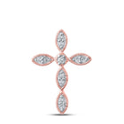 Radiant Rose Gold Diamond Cross Pendant - A Testament of Elegance and Spirituality - Alternate view 1 from Splendid Jewellery
