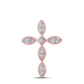 Radiant Rose Gold Diamond Cross Pendant - A Testament of Elegance and Spirituality - Alternate view 1 from Splendid Jewellery