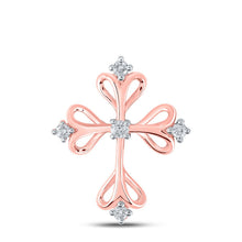 Load image into Gallery viewer, Rose Gold Diamond Cross Pendant: A Radiant Symbol of Faith and Elegance - Alternate view 1 from Splendid Jewellery