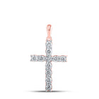 Radiant Rose Gold Diamond Cross Pendant - A Symbol of Elegance and Spirituality - Alternate view 1 from Splendid Jewellery