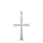 Rose Gold Diamond Cross Pendant | Elegant Symbol of Faith and Beauty - Alternate view 1 from Splendid Jewellery