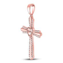 Load image into Gallery viewer, Radiant Love Diamond Heart Cross Pendant - Alternate view 2 from Splendid Jewellery