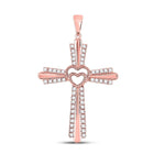 Radiant Love Diamond Heart Cross Pendant - Alternate view 1 from Splendid Jewellery