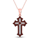 Captivating Crimson Diamond Cross Pendant - Alternate view 1 from Splendid Jewellery