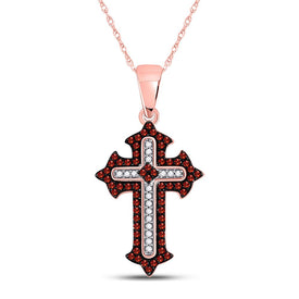 Captivating Crimson Diamond Cross Pendant - Alternate view 1 from Splendid Jewellery