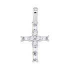 Radiant Baguette Diamond Cross Pendant - 10kt White Gold Women's Symbol of Elegance and Faith Top view from the 10Kt White Gold Womens Radiant Baguette Diamond Cross Pendant 1 4 Cttwpin63517 collection by Splendid Jewellery