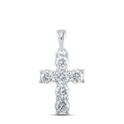 Radiant Love: 10kt White Gold Diamond Cross Pendant Top view from the 10Kt White Gold Womens Round Diamond Cross Pendant 1 Cttwpin211628 collection by Splendid Jewellery