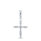 Eternal Love Diamond Cross Pendant Top view from the 10Kt White Gold Womens Round Diamond Cross Pendant 1 10 Cttwpin218644 collection by Splendid Jewellery