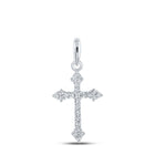 Radiant Faith Diamond Cross Pendant Top view from the 10Kt White Gold Womens Round Diamond Cross Pendant 1 10 Cttwpin211938 collection by Splendid Jewellery