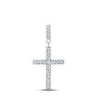 Radiant Faith Diamond Cross Pendant Top view from the 10Kt White Gold Womens Round Diamond Cross Pendant 1 10 Cttwpin211678 collection by Splendid Jewellery